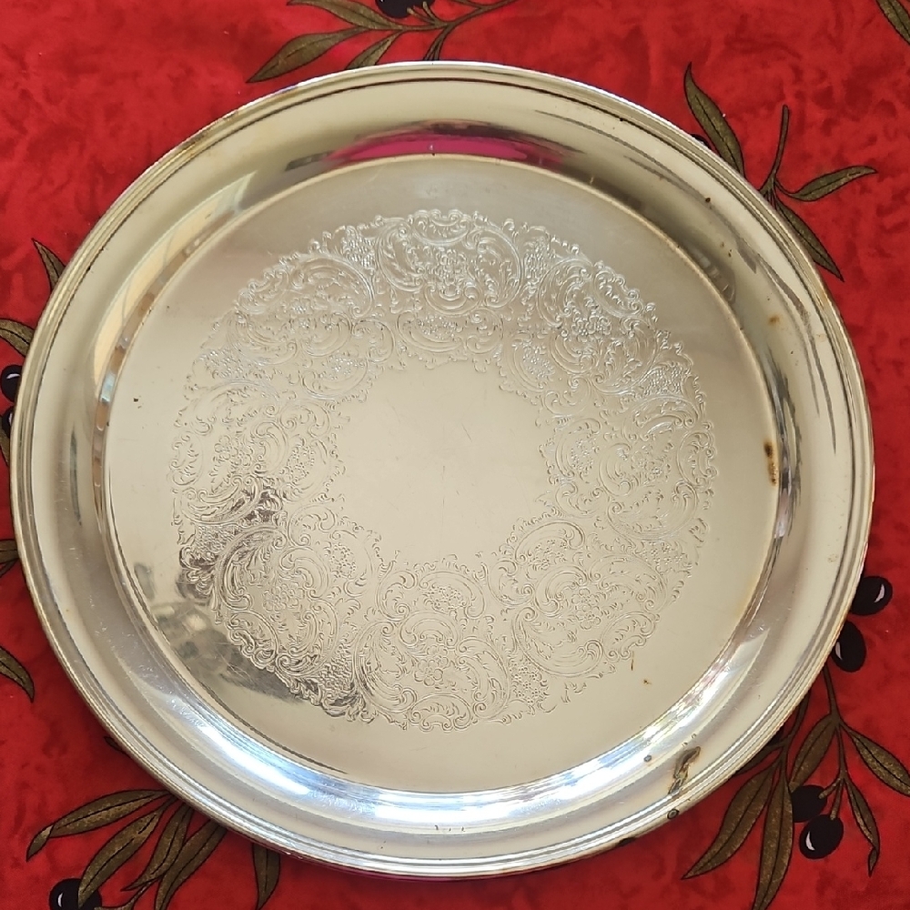 Gorham Silver Ornate Round Tray